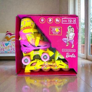 Barbie Mattel 2-in-1 Roller Skates & Blades Girls Sizes 12-2 Smooth Ride Toys